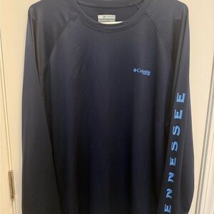 Columbia Men's Dark Blue Long Sleeve Tennessee Terminal Tackle Sun Shirt